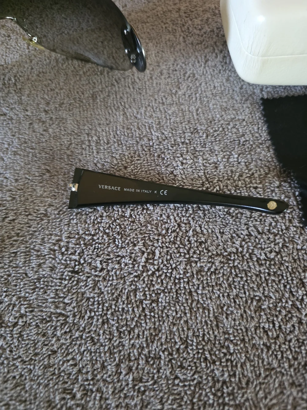 Versace Grey Shield Sunglasses with White Case